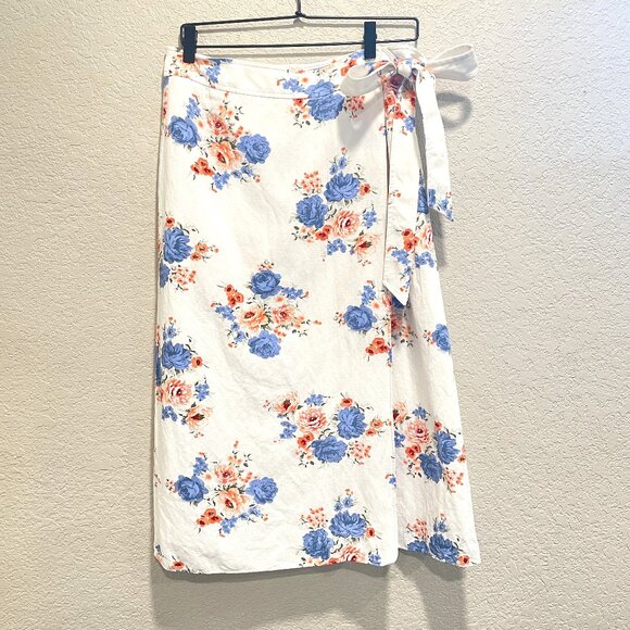 LOFT Dresses & Skirts - LOFT Blossoms Midi Wrap Skirt Size 6